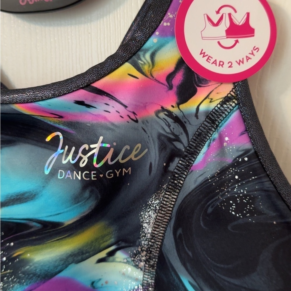 Justice Blue and Purple Sports Bra Reversible - Picture 4 of 8